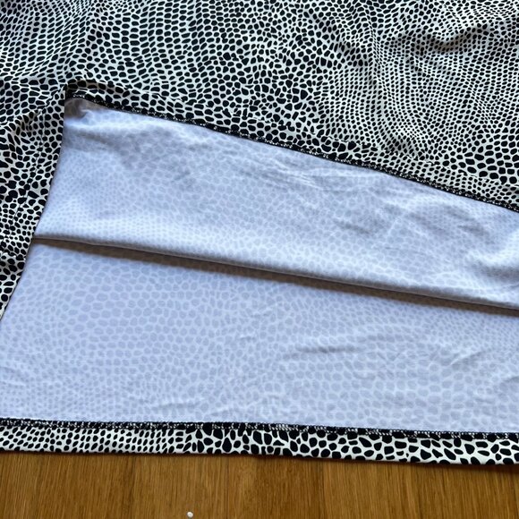 J. McLaughlin Size XL Black & White Animal Print 3/4 Sleeve Bodycon Shift Dress - Picture 6 of 16